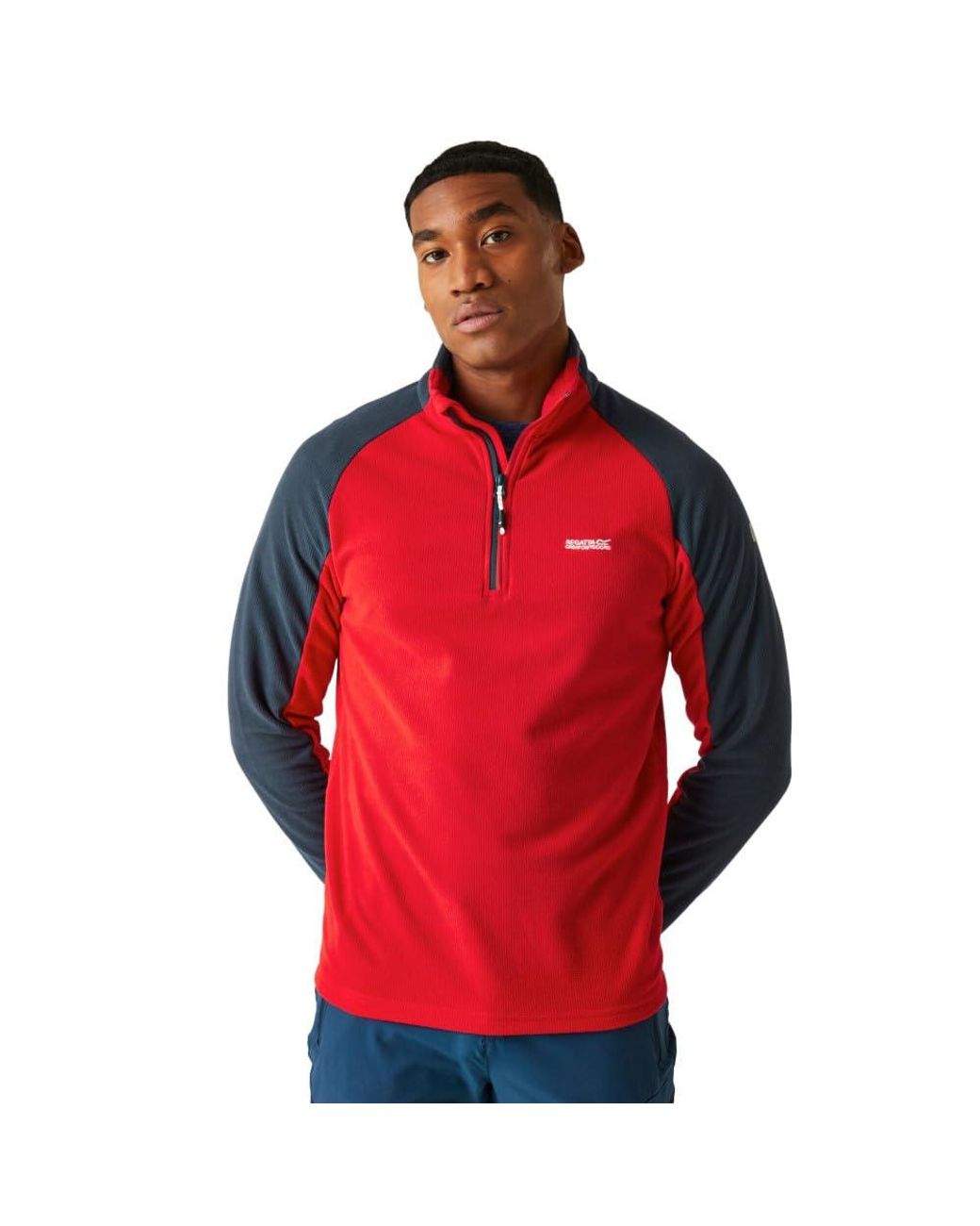 Regatta S Elson Ii Half Zip Grid Fleece Jacket in Red for Men