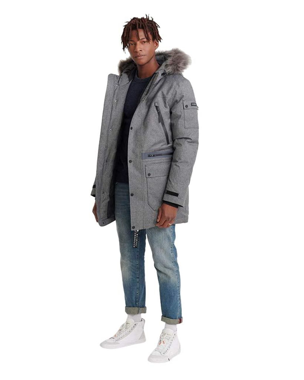 grey waterproof parka