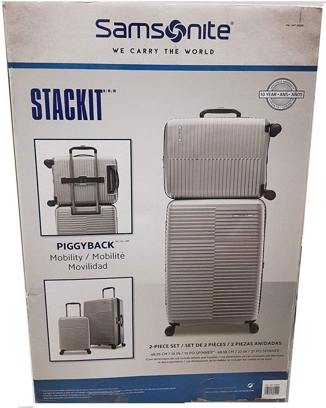 Samsonite Stack it 2 Piece Hardside Suitcase Set Silver Lyst UK