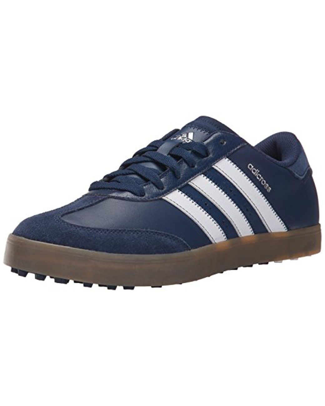 adidas Leather Adicross V Golf Spikeless Shoe in Blue for Men | Lyst