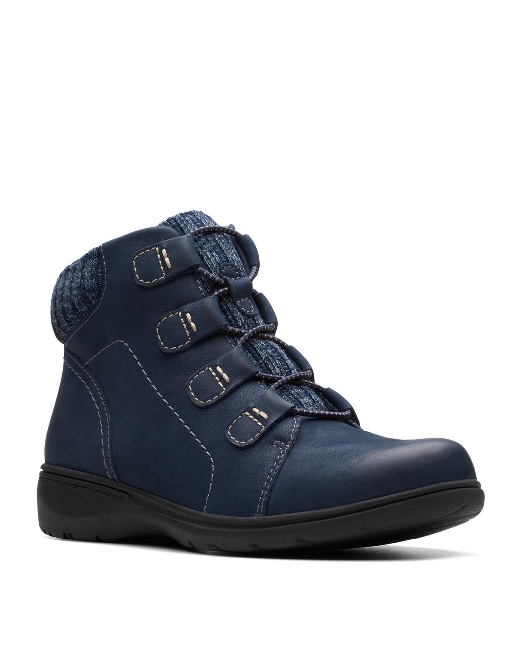 Clarks navy blue ankle boots deals
