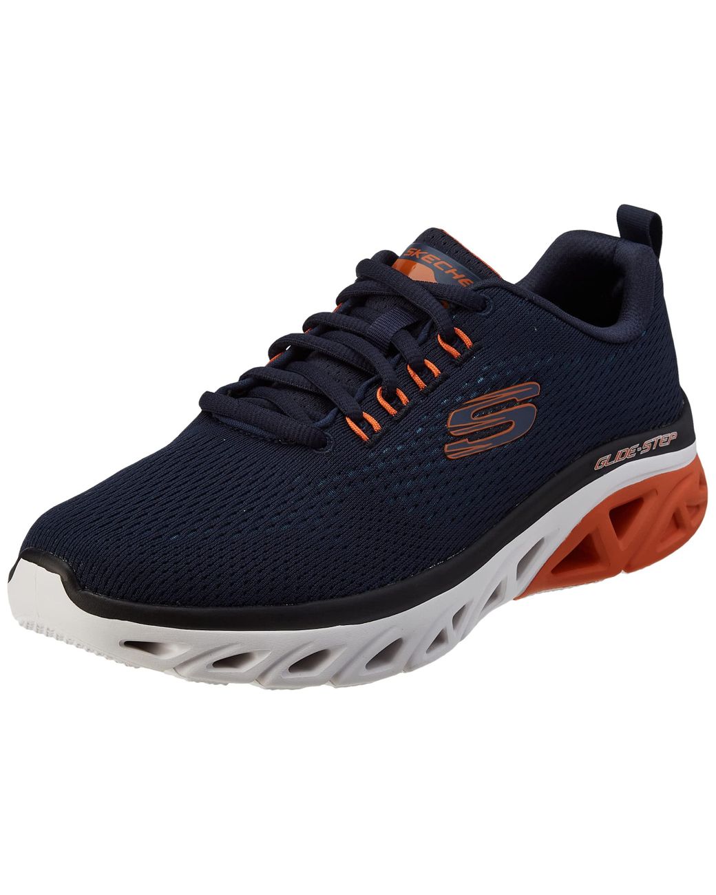 Skechers Glide-step Sport Wave Heat Sneaker in Navy/Orange (Blue) for ...