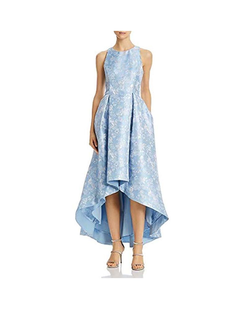 Aidan By Aidan Mattox Printed Jacquard High low Sleeveless Gown