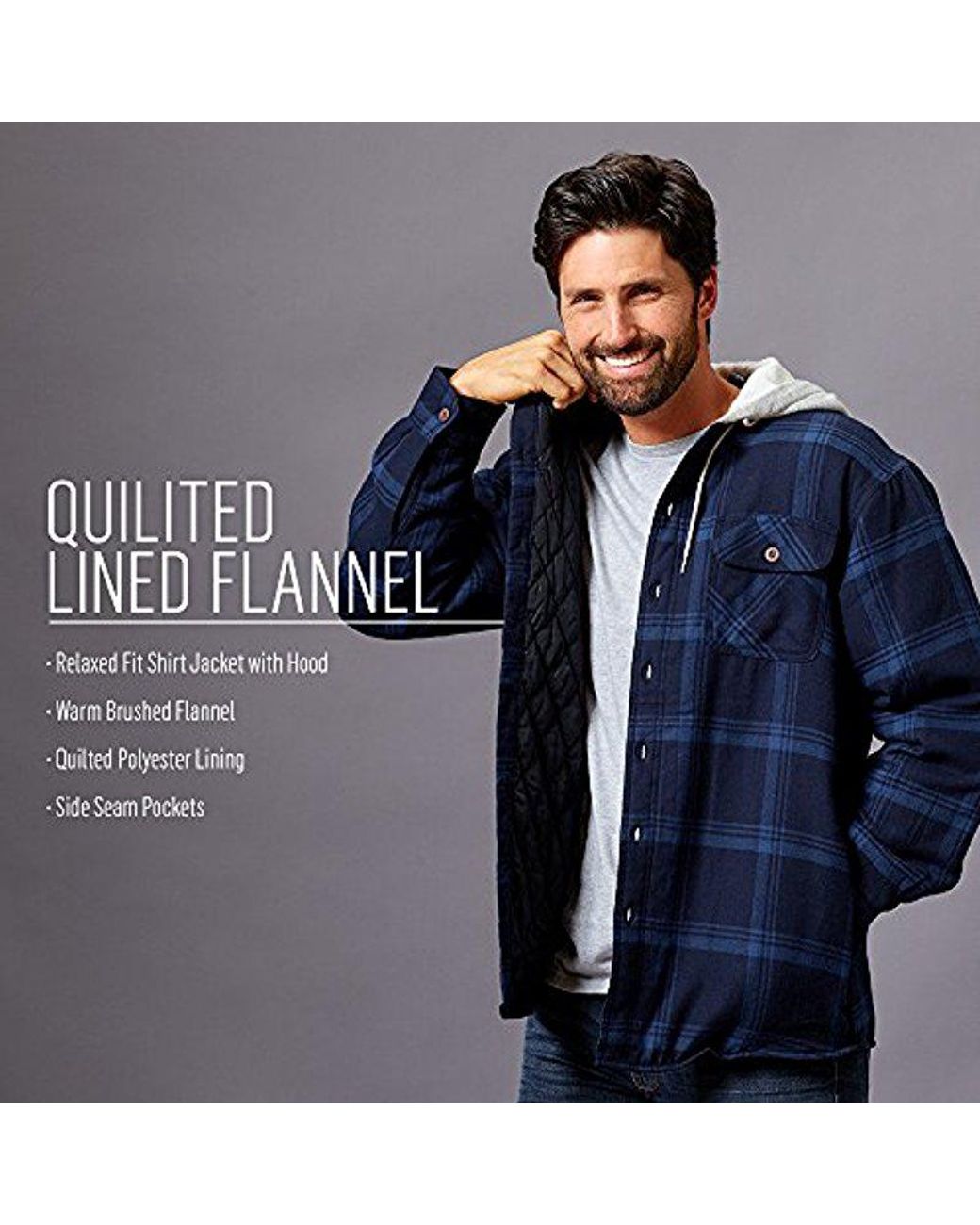 Wrangler Authentics Long Sleeve Quilted Line Flannel Jacket With Hood in Black for Men | Lyst Wrangler Authentics Long Sleeve Quilted Line Flannel Jacket With Hood in Black for Men | Lyst