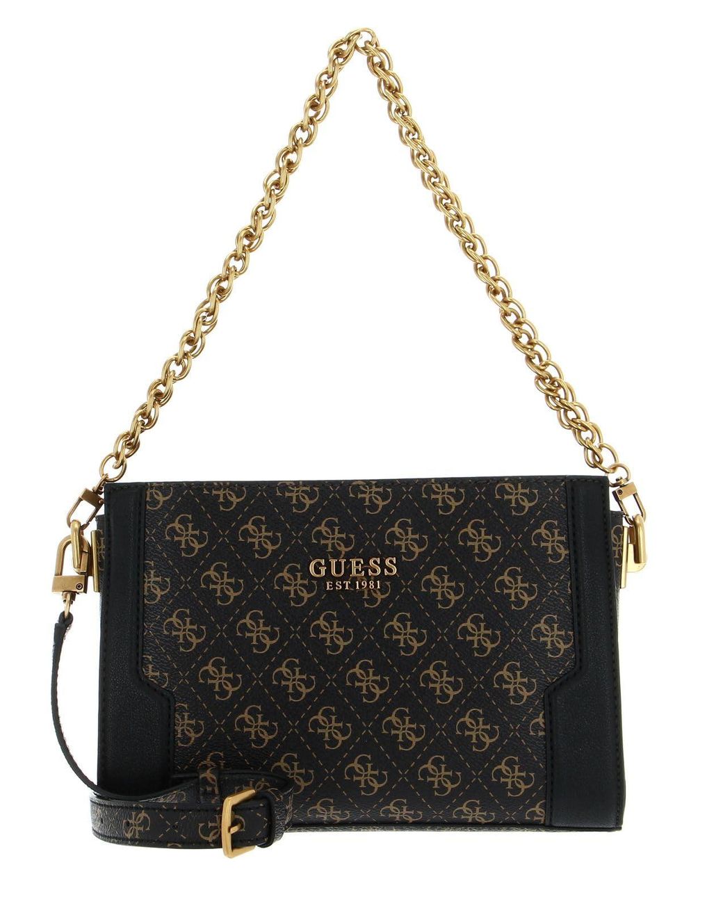 Guess Ajiona Triple Compartment Crossbody Bag Brown Logo in Black | Lyst UK