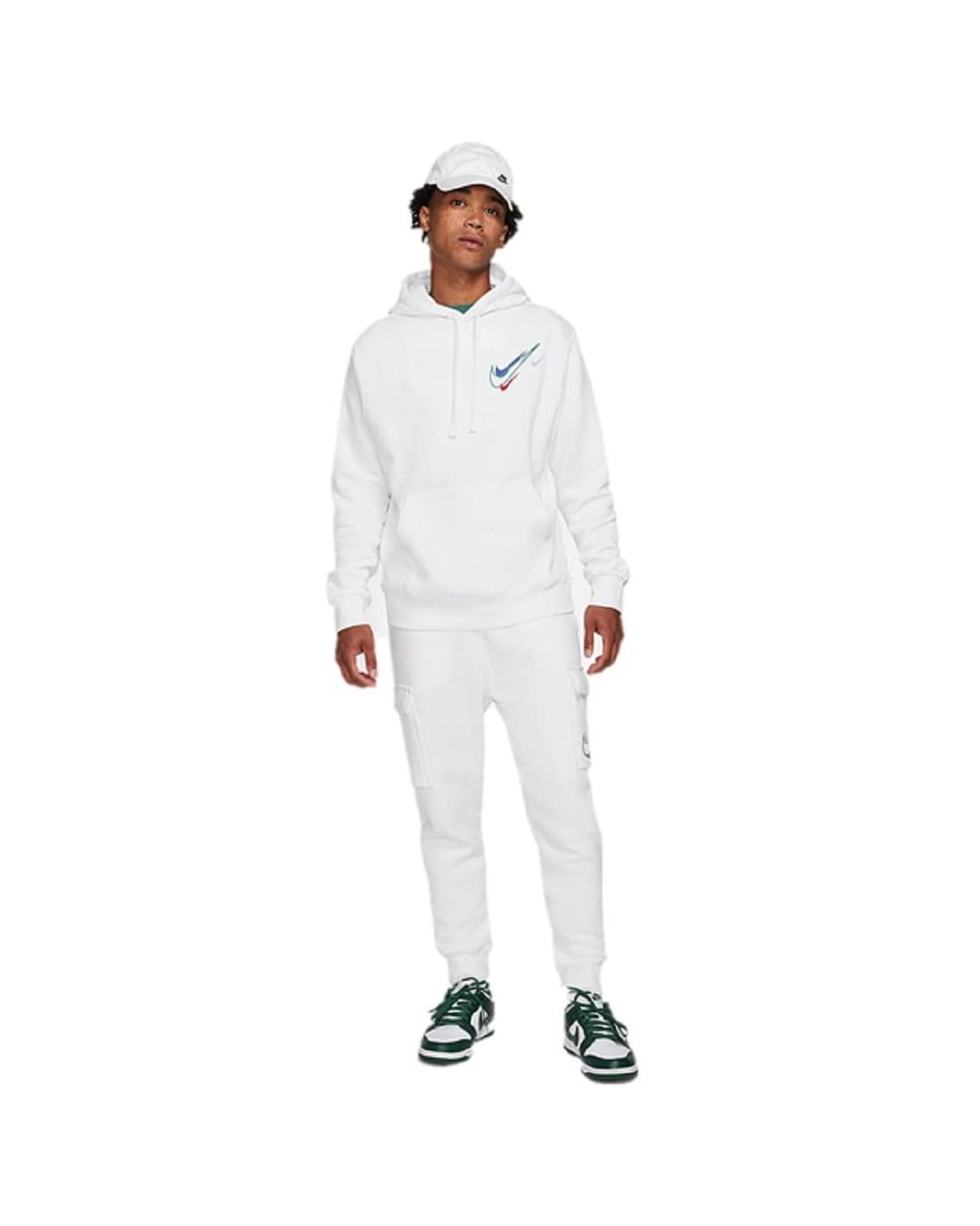 Nike 2 Piece Repeat Sportswear Pullover Sweatshirt Hoodie Top Joggers White  Multi Swoosh Cotton Size Small S for Men | Lyst UK