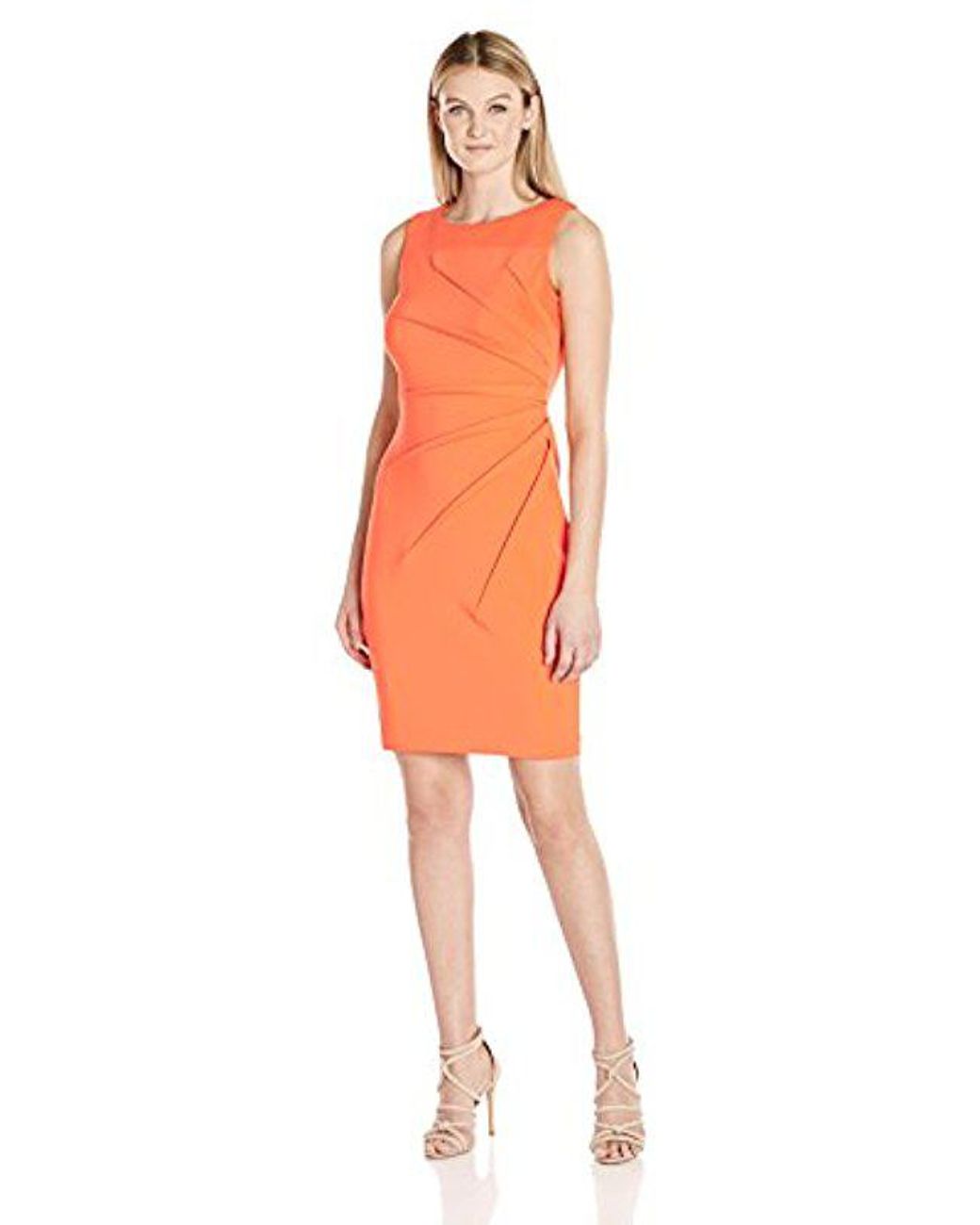 calvin klein starburst dress coral