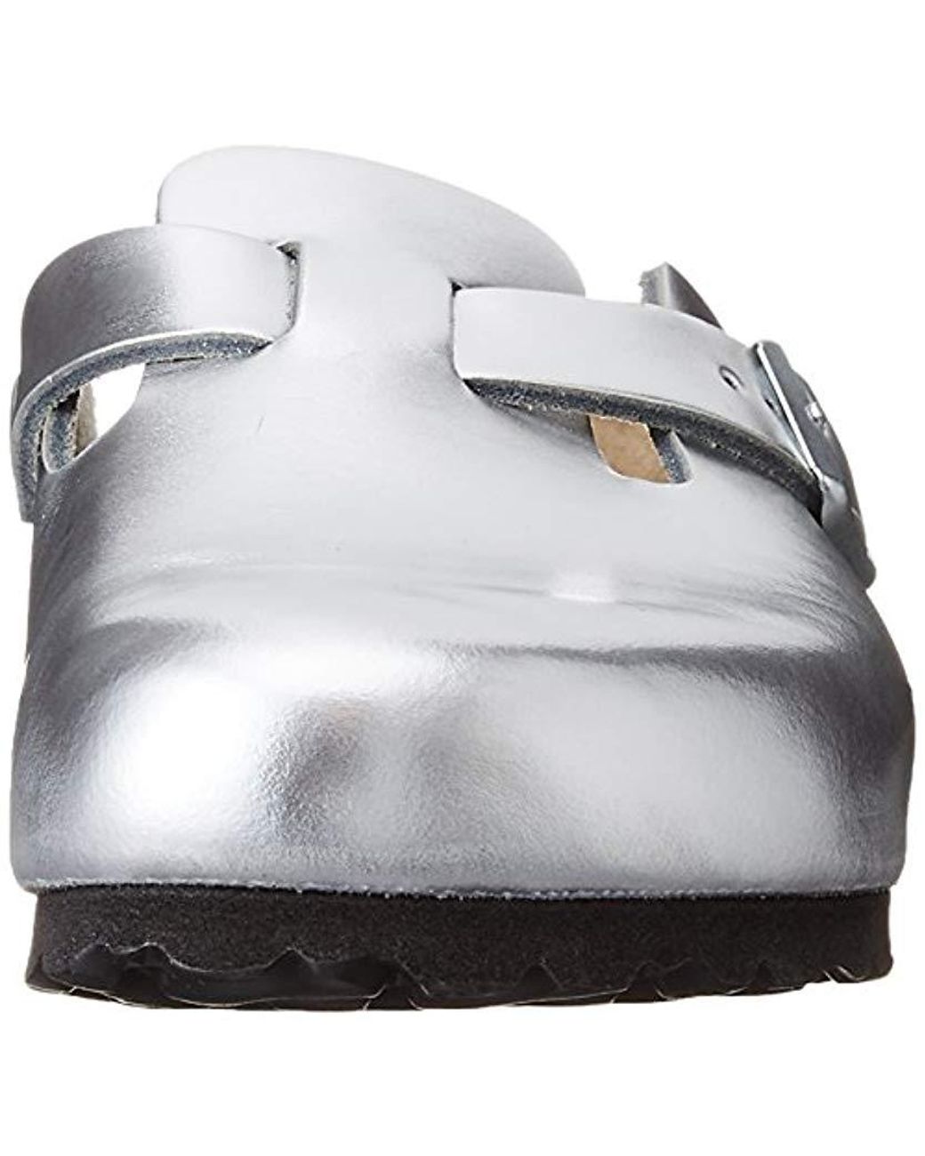 birkenstock boston metallic silver