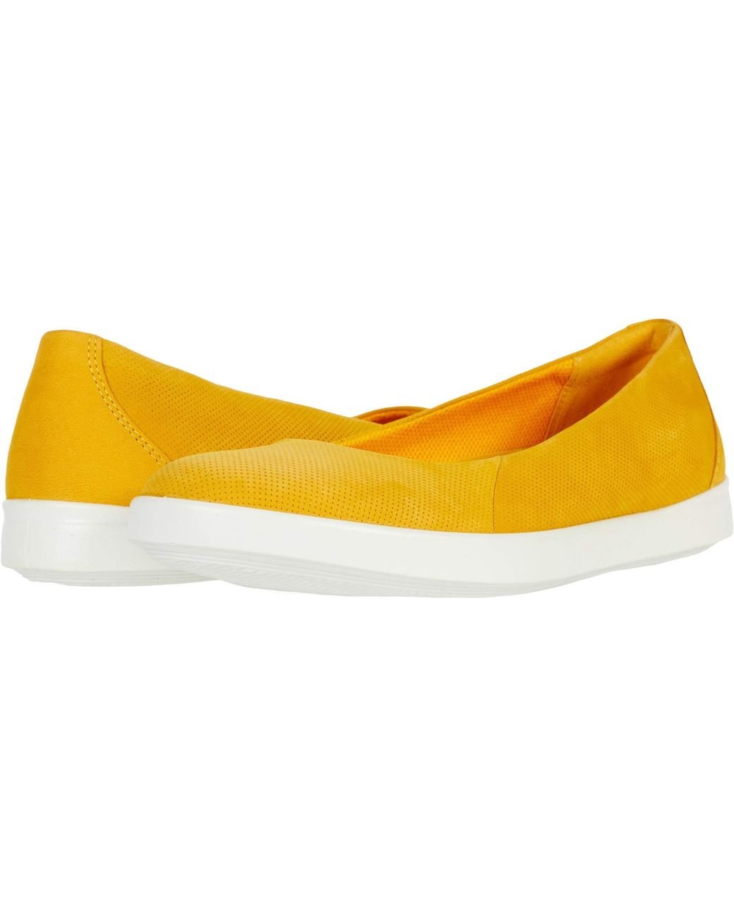Ecco Leather Women's Barentz Ballerina Slip On Loafer in Yellow Lyst UK