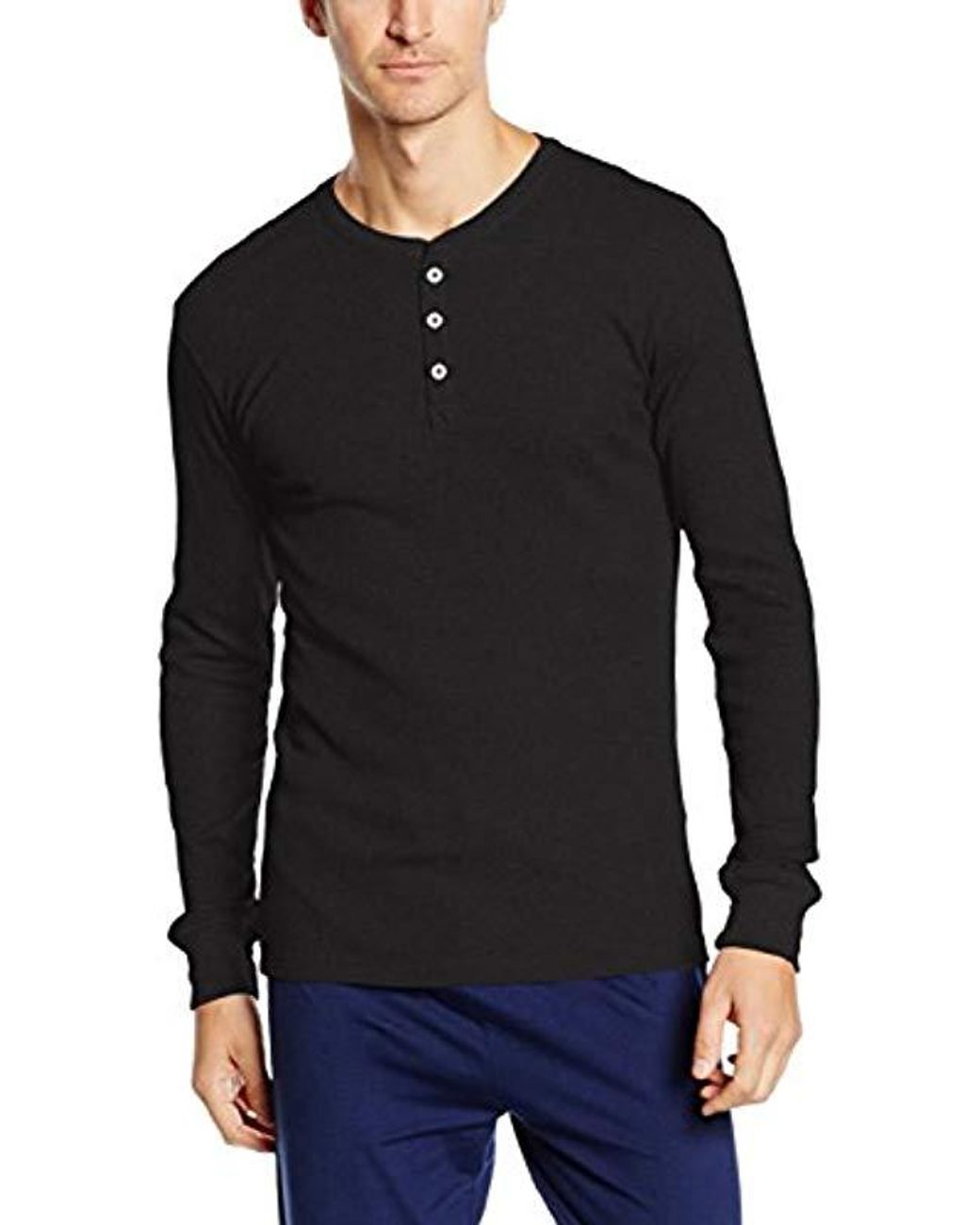 Levi's Levis Henley Long Sleeve T-shirt In Black for Men | UK