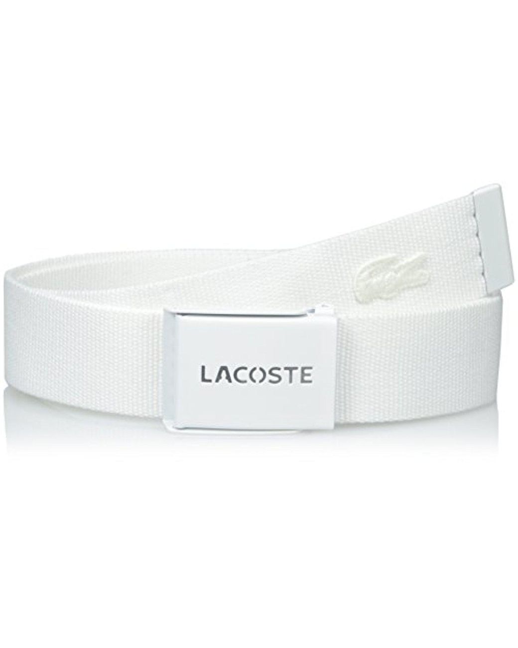 poort tand Zenuwinzinking Lacoste Sportswear Textile Belt in White for Men | Lyst