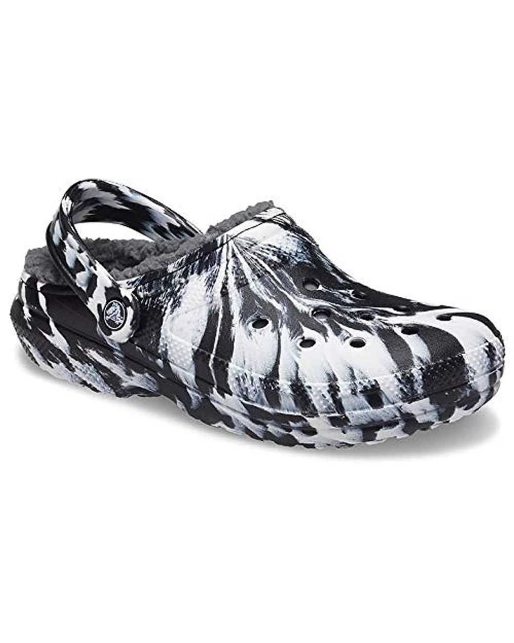 Crocs™ Adult Classic Tie Dye Lined Clogs | Fuzzy Slippers in White ...