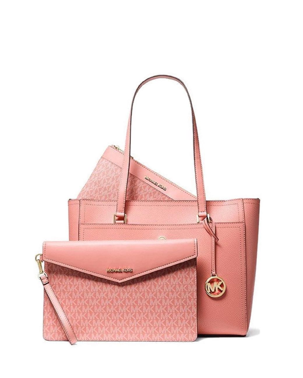 Michael Kors Maisie Large Pebbled Leather 3-in-1 Tote Bag in Pink | Lyst UK