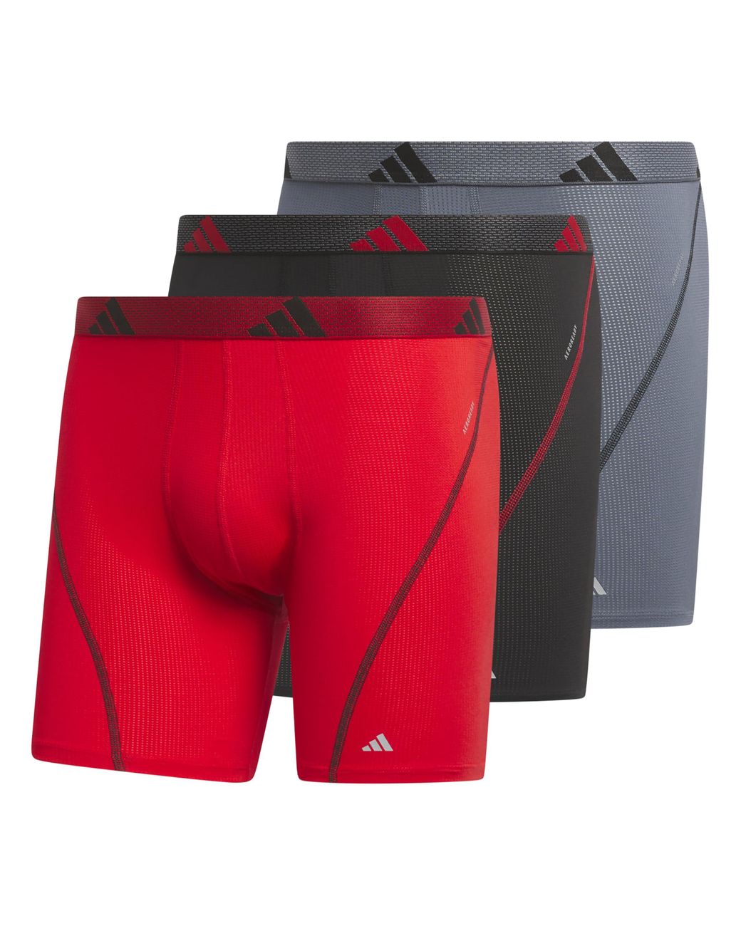 adidas Performance Athletic Mesh Boxer Brief Underwear 3-pack in