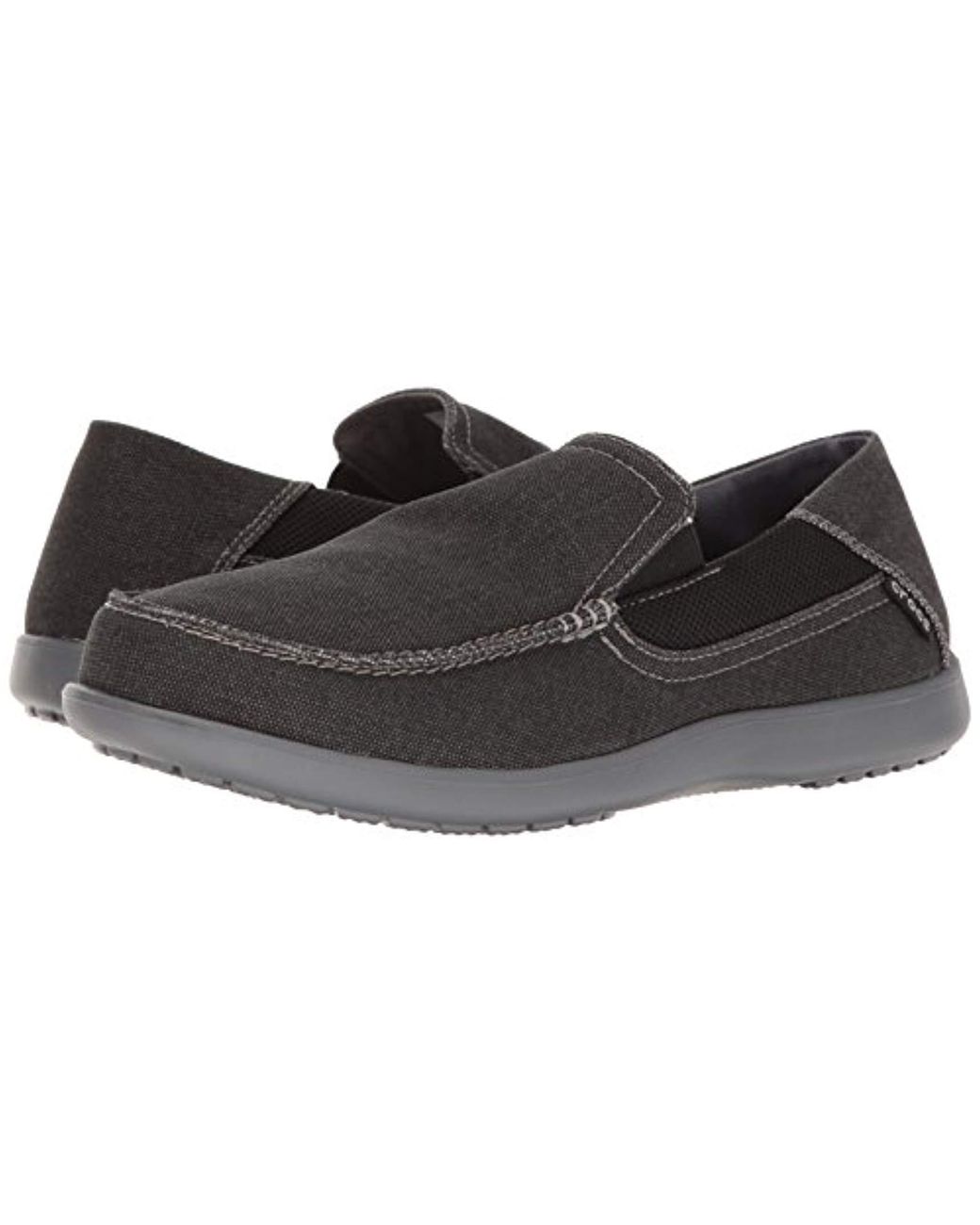 Crocs™ Canvas Santa Cruz 2 Luxe Loafer in Black/Charcoal (Black) for Men |  Lyst