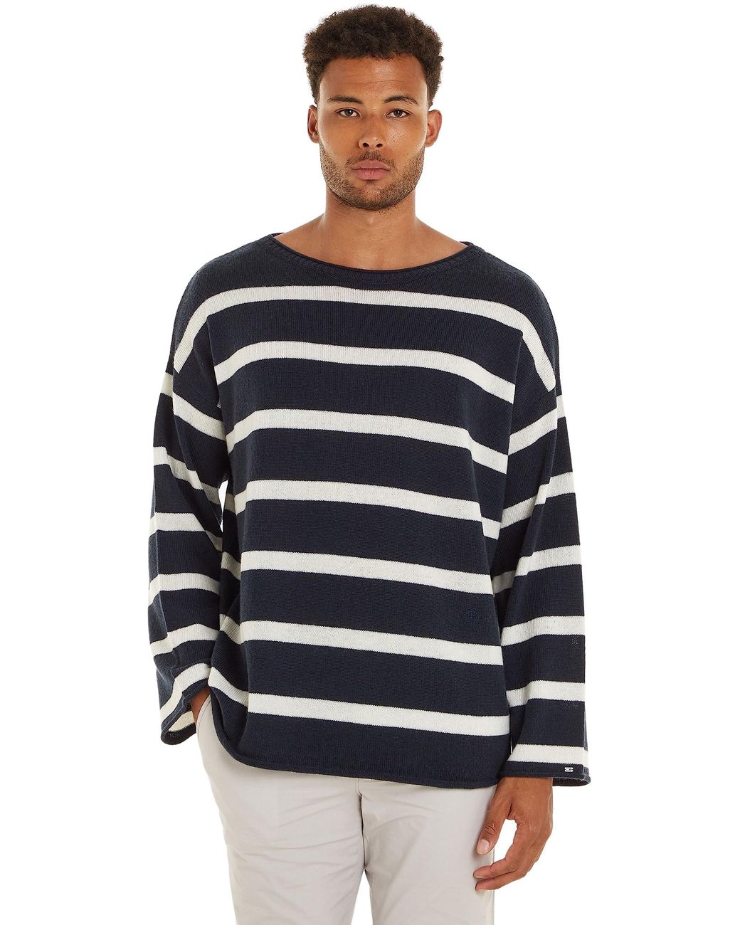 Tommy Hilfiger Crv Soft Wool Boat-nk Sweater in Blue | Lyst UK
