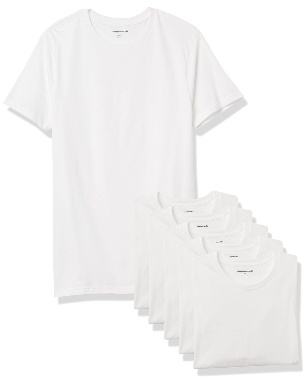 Amazon Essentials 6-pack Crewneck Undershirts in White for Men - Lyst