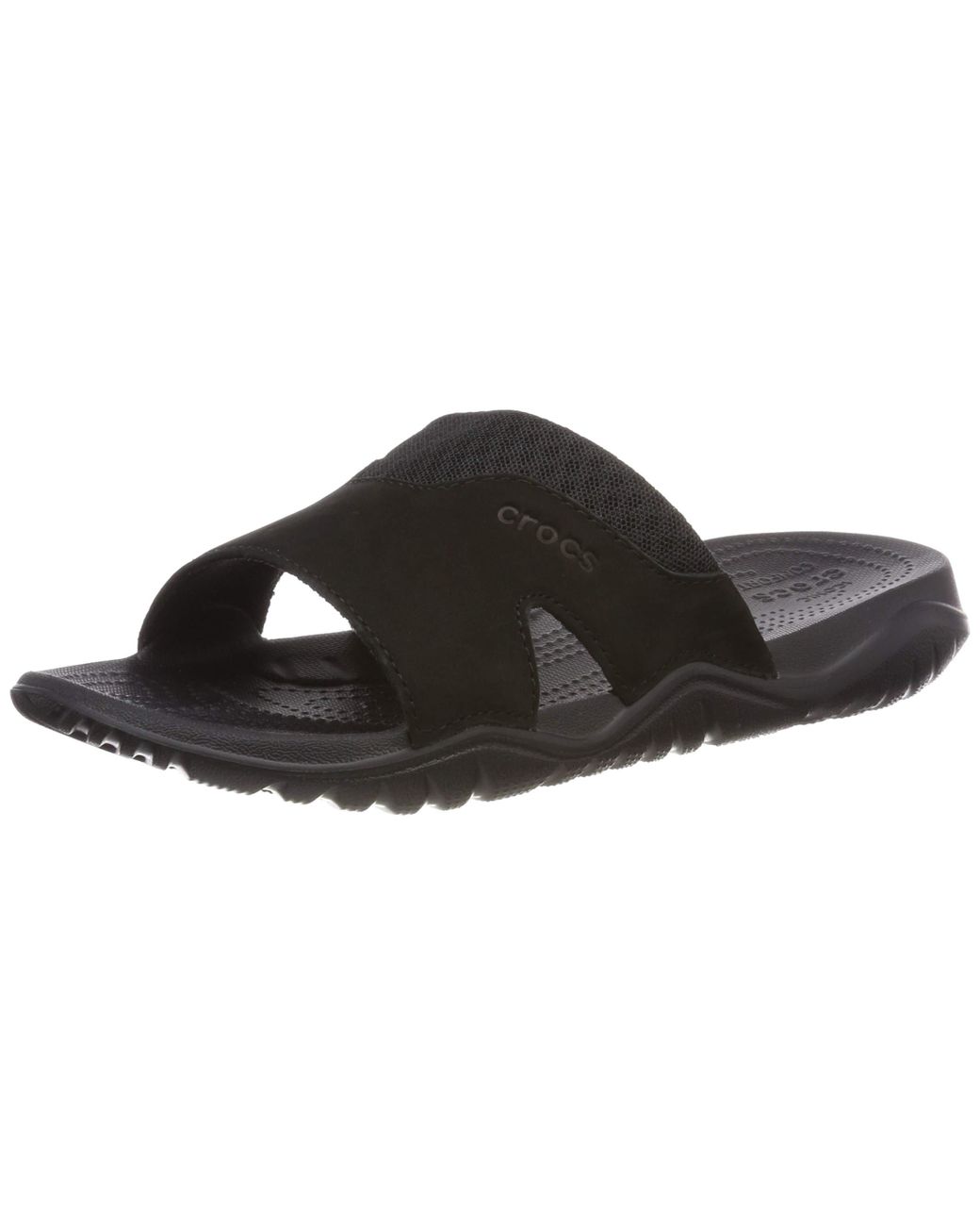 crocs swiftwater leather slide