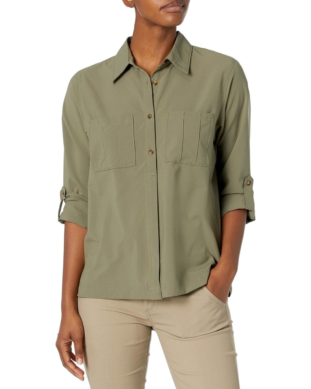 Columbia Essential Elements Woven Long Sleeve Shirt in Green | Lyst