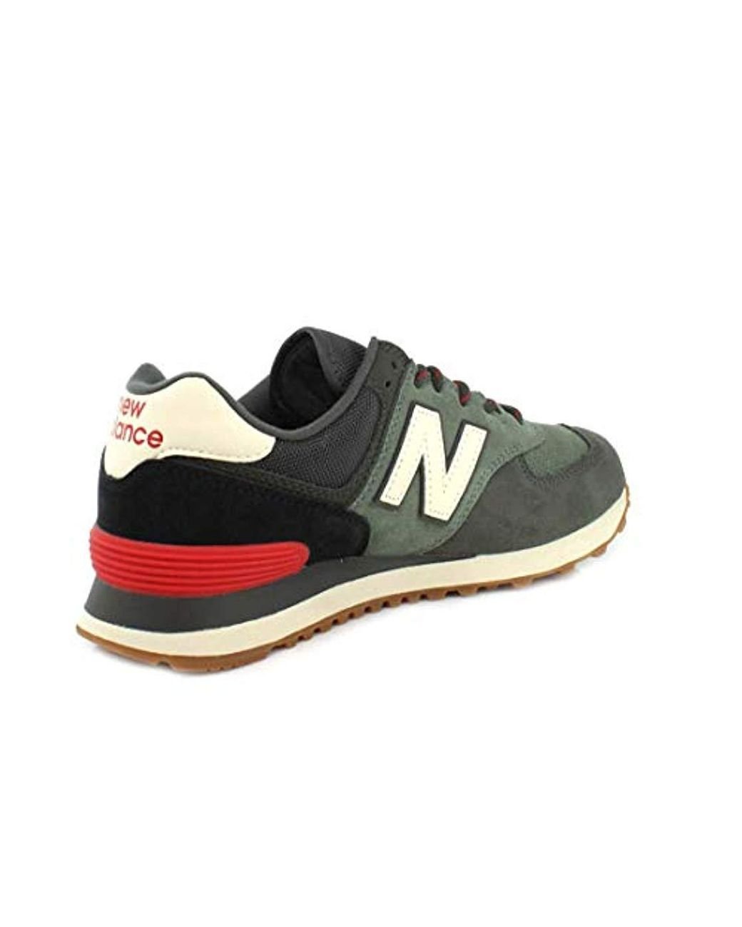 New Balance 574 Mens Green / Red Trainers for Men | Lyst