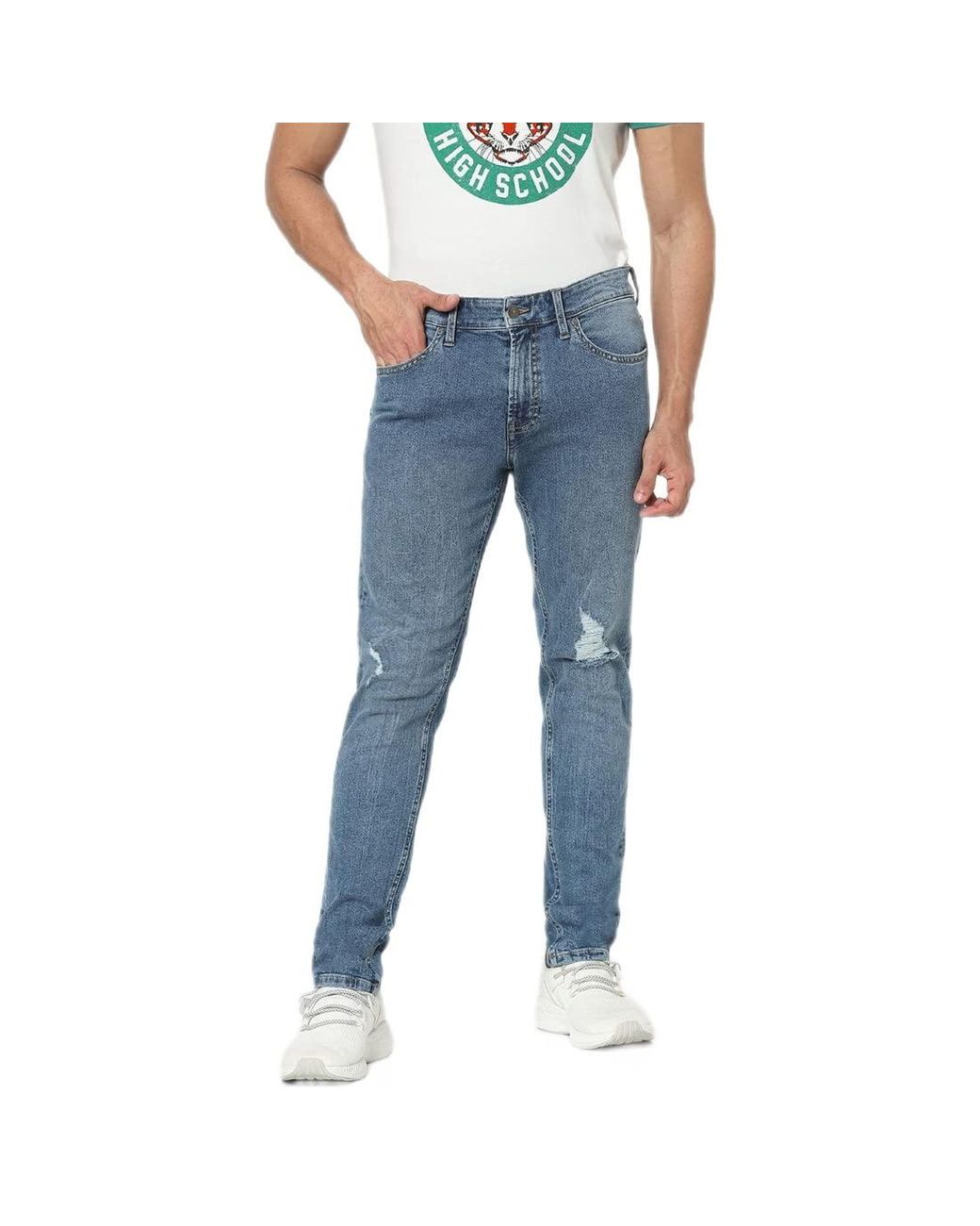 Jeans da uomo slim fit in cotone lavaggio scuro da Uomo di Celio in Blu Lyst