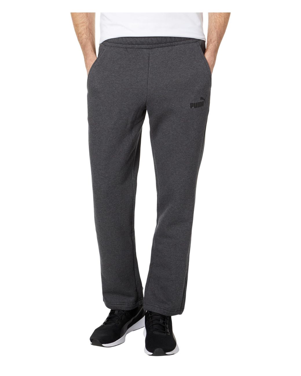 PUMA Essentials Logo Fleece Sweatpants Pants in Gray for Men | Lyst