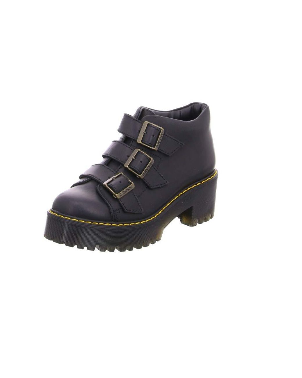 Dr. Martens Coppola Leather Buckle Heeled Boots in Burgundy Vintage (Black)  - Save 61% | Lyst UK