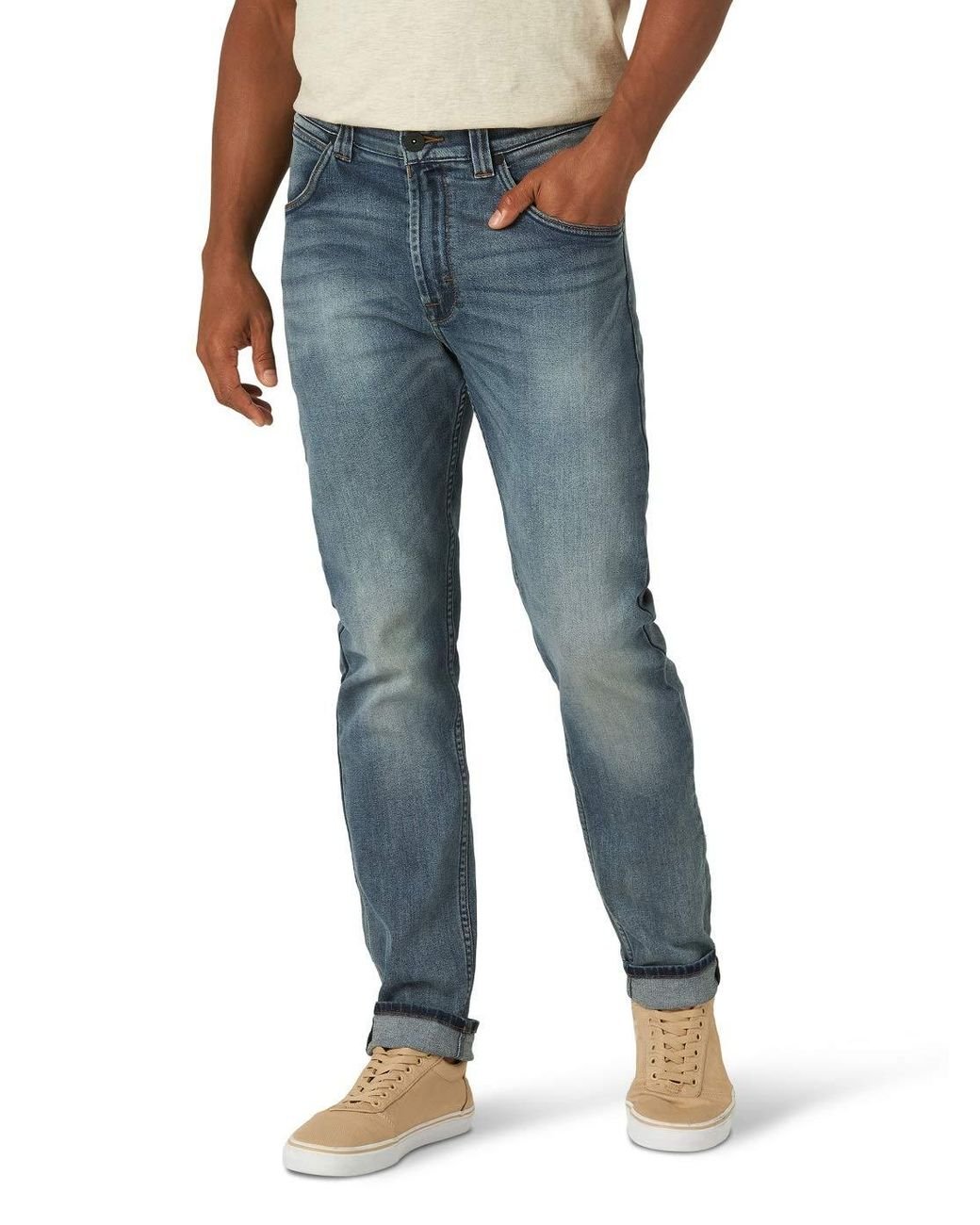 Wrangler Ultra Flex Regular Fit Tapered Jean in Blue for Men | Lyst
