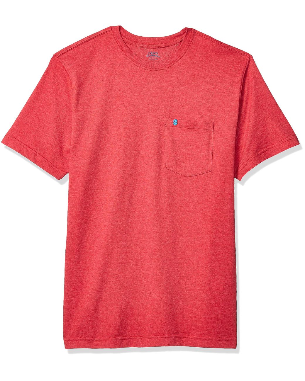 Izod Cotton Saltwater Short Sleeve Solid T-shirt With Pocket in Red for ...