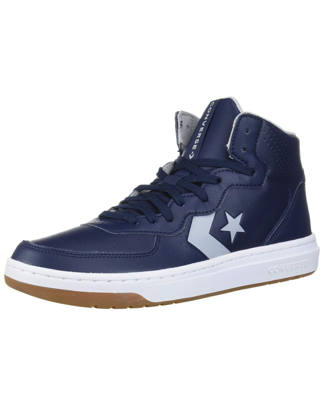 Converse Rival Leather Mid Top Sneaker in Blue - Lyst