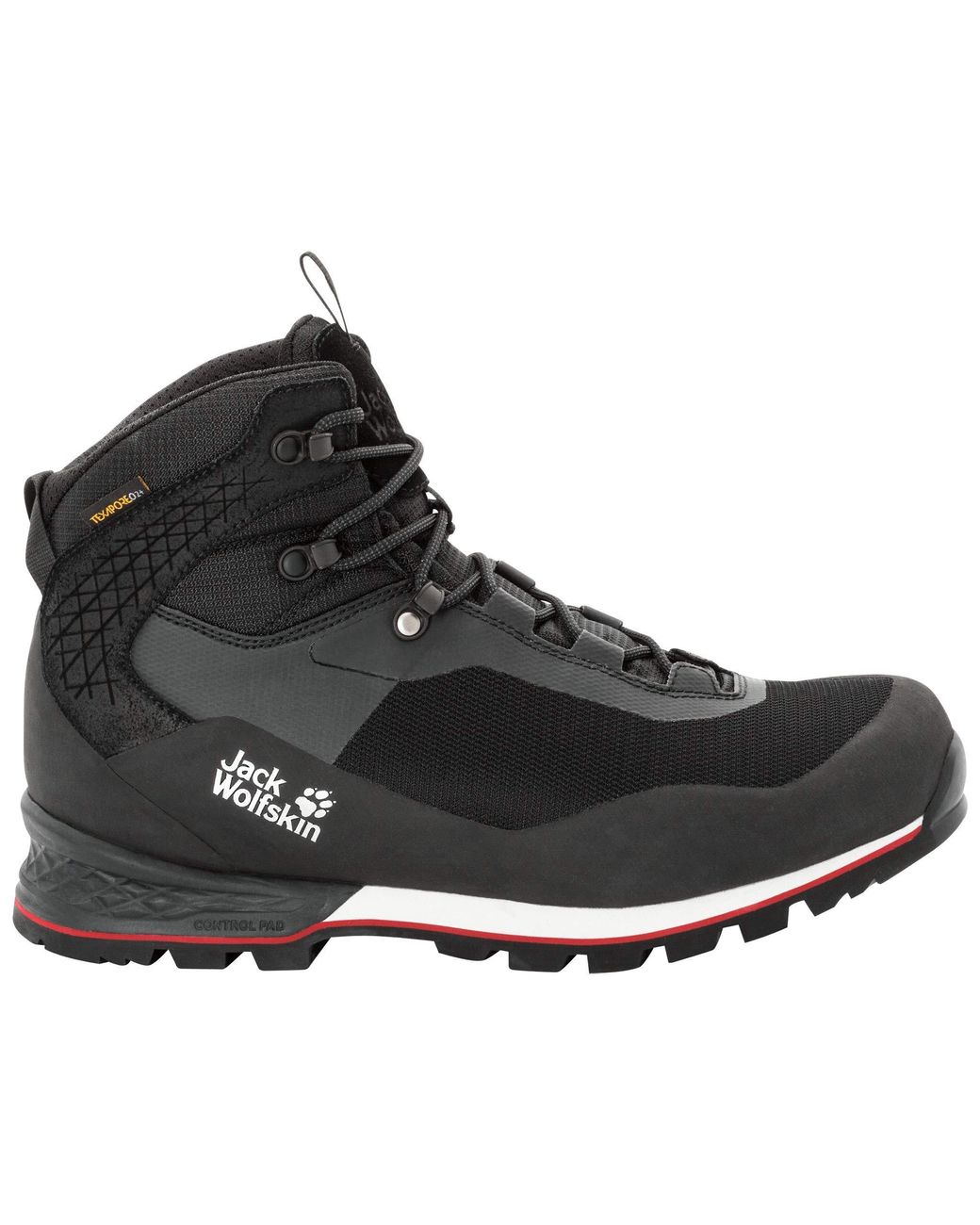 Duizeligheid Ananiver medeleerling Jack Wolfskin Synthetic Wilderness Lite Texapore Mid M Hiking Boot in  Black/ Red (Black) for Men - Save 30% - Lyst