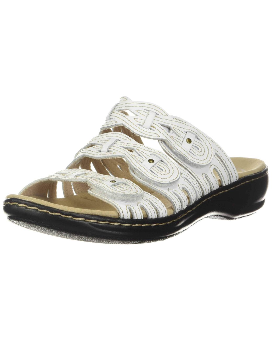 clarks leisa white sandals