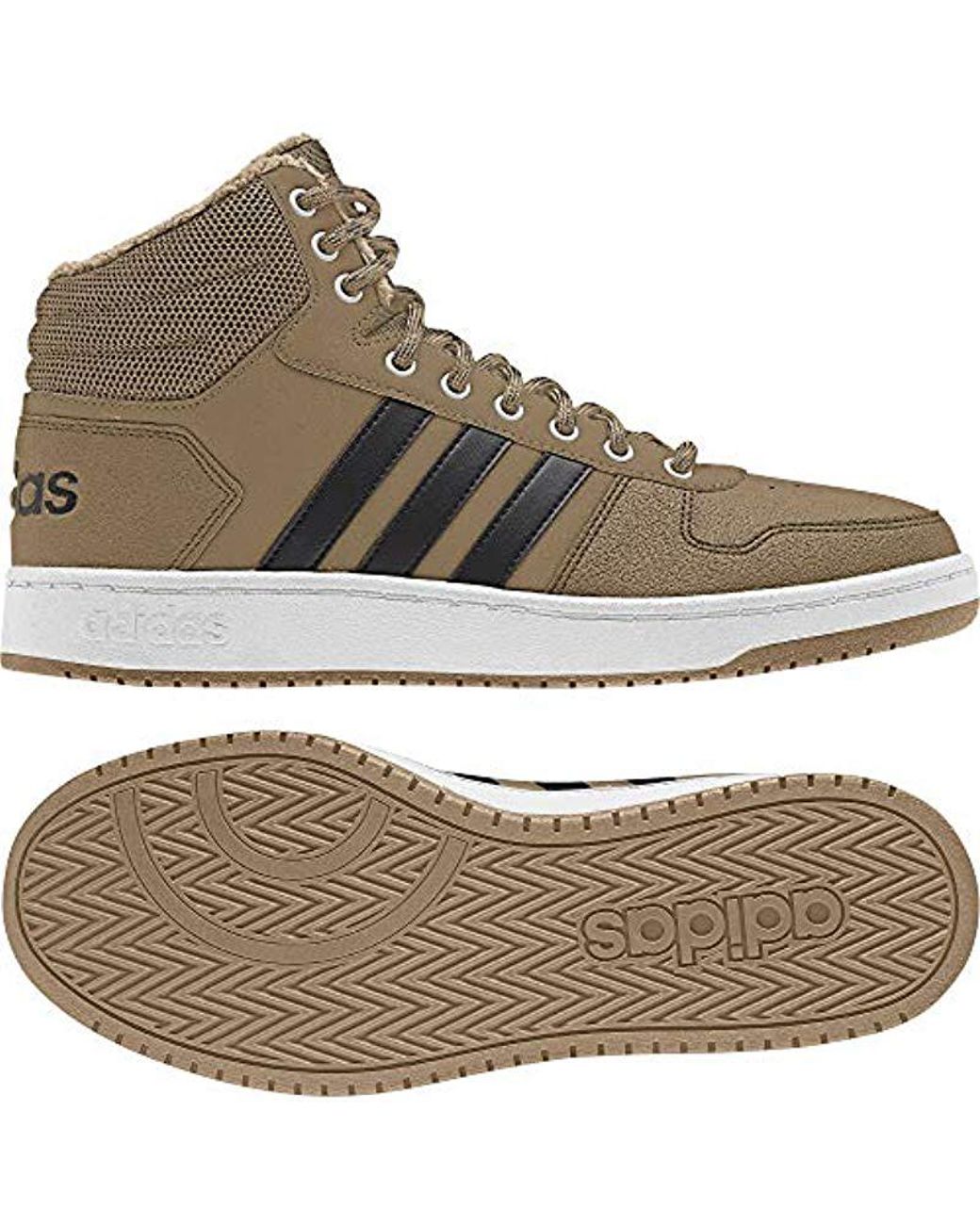 adidas Hoops 2.0 Mid Basketball Shoes in Brown for Men | Lyst UK