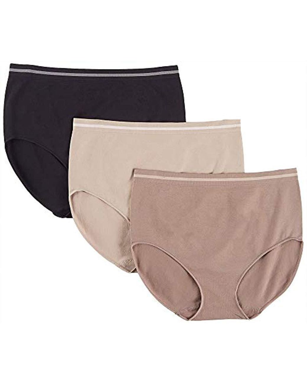 Ellen Tracy 3 Pack Seamless Tipping Full Brief Panty | Lyst