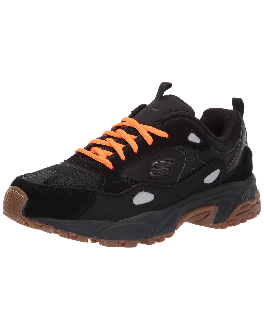 Skechers Leather Stamina-contic Trainers in Black for Men | Lyst