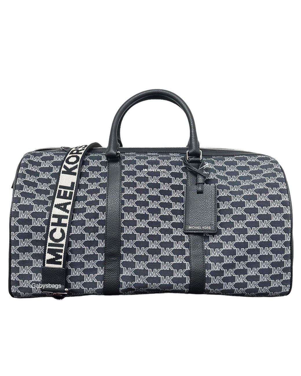 Michael Kors Cooper Jet Set Travel Xl Duffle Weekender Bag Jacquard Mk Signature in Black Lyst UK