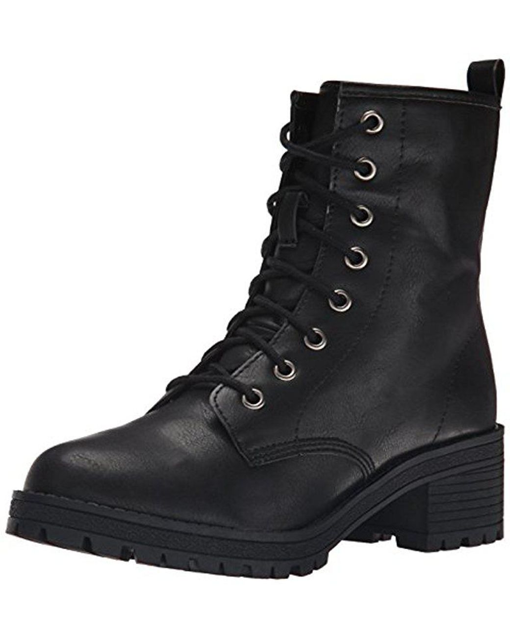 Madden Girl Eloisee Combat Boot in Black | Lyst