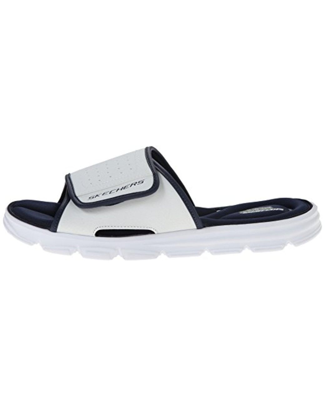 Skechers Synthetic Sport Wind Swell Slide Sandal in White/Navy (Blue) for  Men | Lyst
