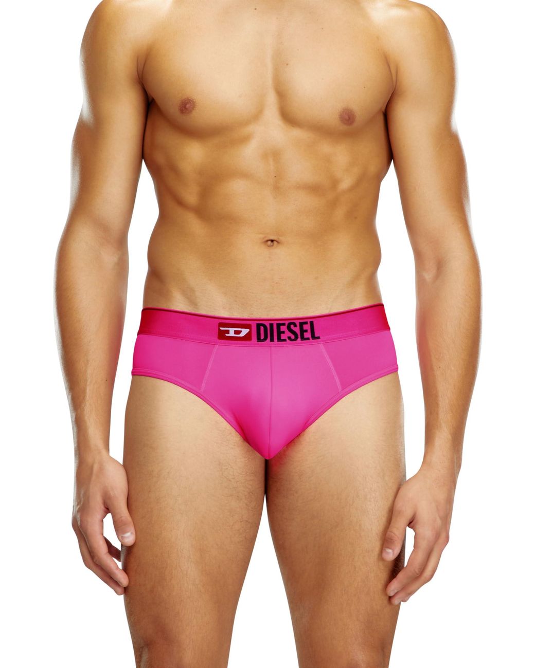 Diesel Herren-Slips / Unterhosen - Mehrfarbig, Mit Gestreifter Borte Und D-Patch