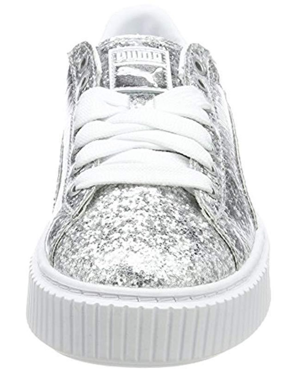 PUMA Basket Platform Glitter Sneakers in Metallic | Lyst UK