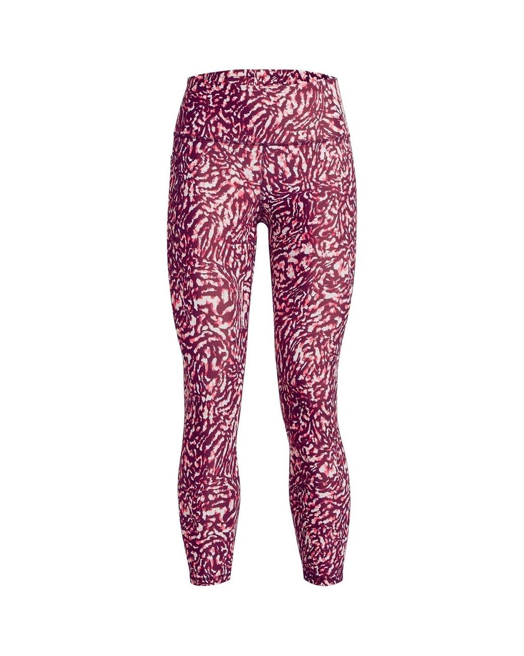 Under Armour S Printed Ankle Leggings Pink S in Red