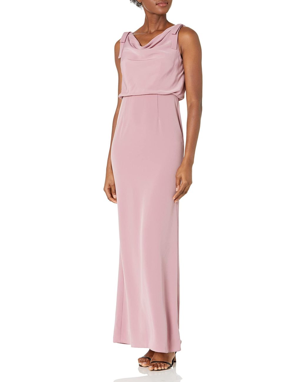 Adrianna Papell Women s Pink Cowl Neck Crepe Evening Gown