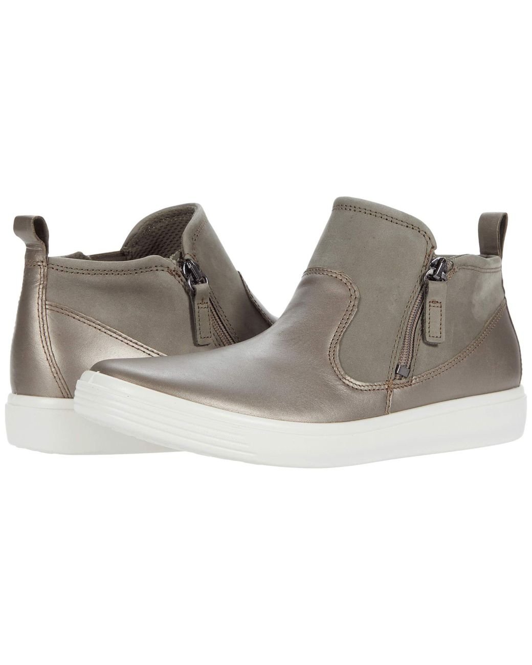 Ecco Leather Soft Classic Bootie Sneaker in Gray - Save 40% - Lyst