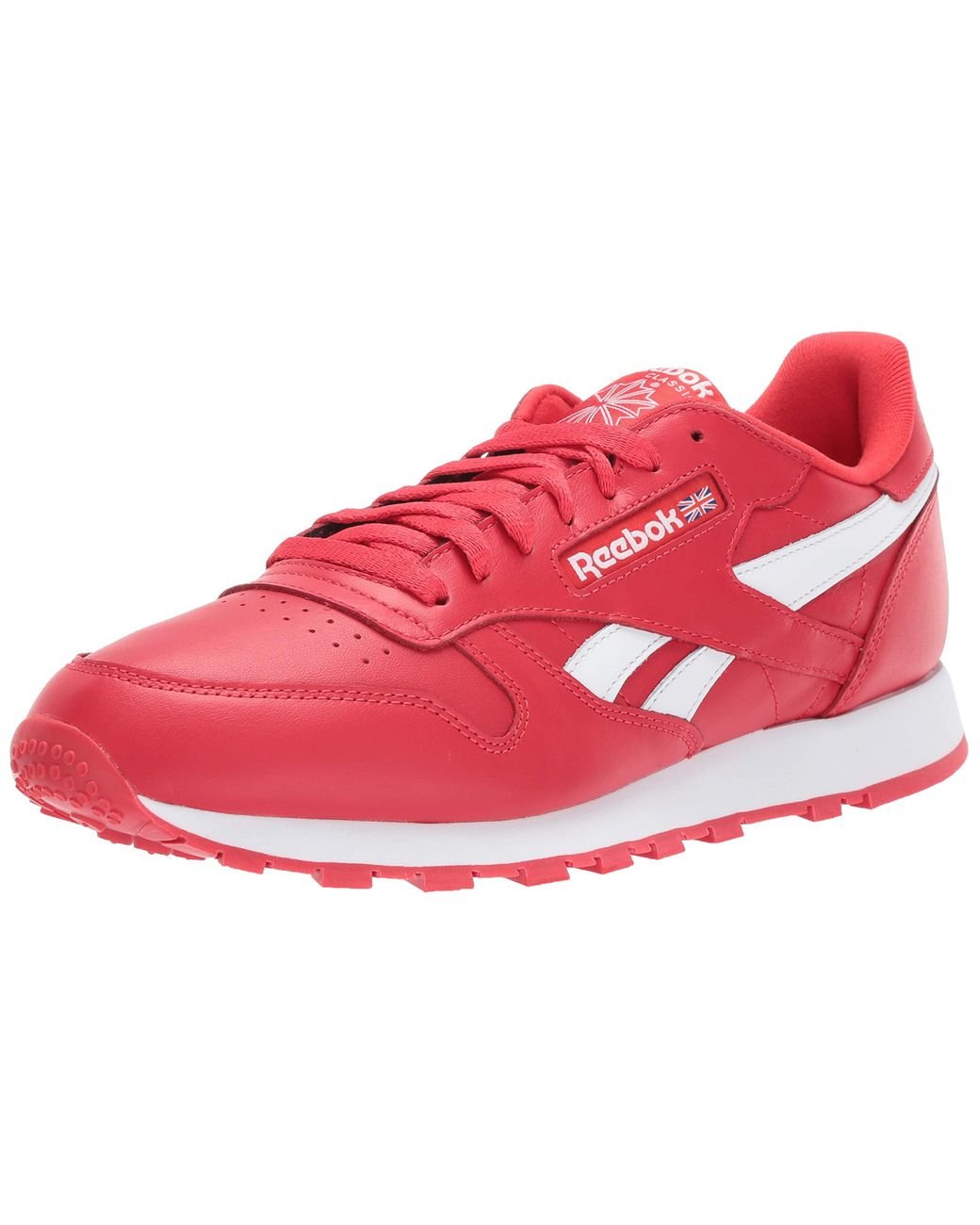reebok red leather sneakers