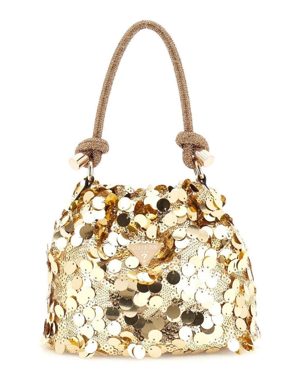 Guess Holiday Shine Pochette Mini Gold Gold Evening Bag in