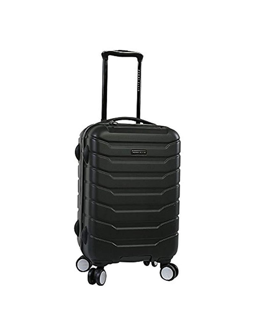 Perry Ellis Traction Hardside Spinner Carry On Luggage in Black for Men