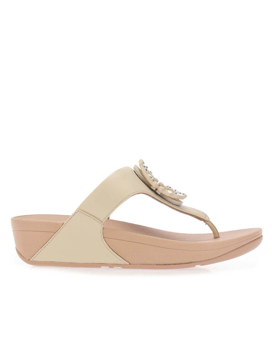 Fitflop Lulu Crystal-circlet Toe-post Sandals in Natural | Lyst UK