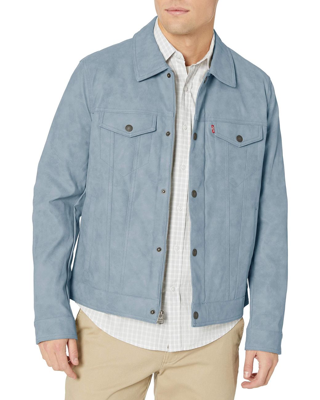 Levi's Suede Touch Trucker Jacket in Blue for Men | Lyst
