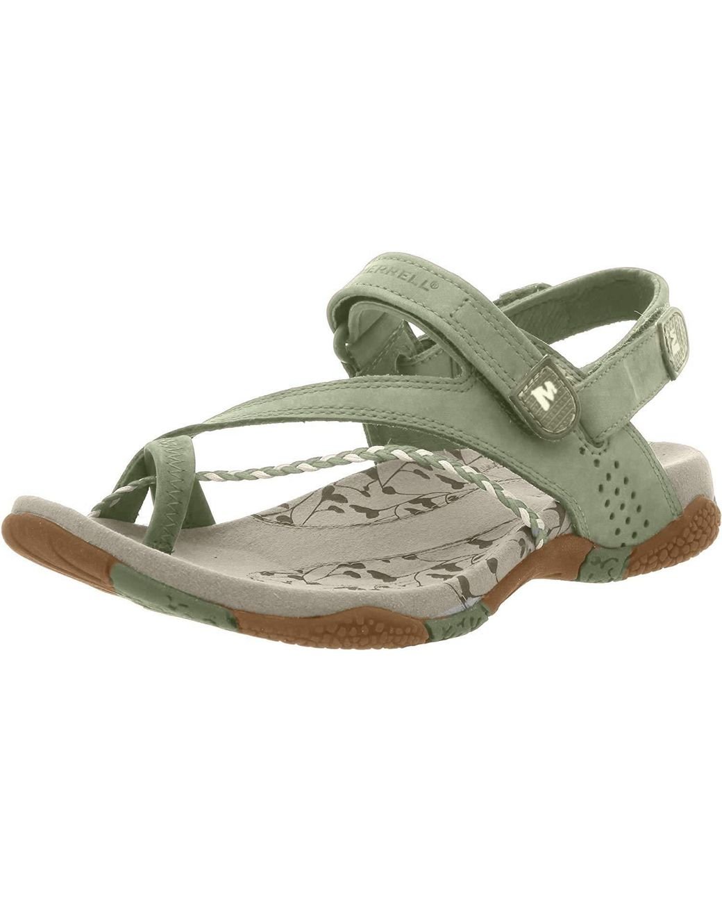 Merrell Siena Seagrass Flat Women Sandals | Outdoor Walking Summer Shoes For Ladies | Premium Leather Q-form Sole | Uk 4 Lyst