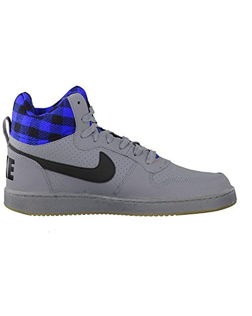 Nike Leather Court Borough Mid Basketball Shoes in Black-Blue-Grey (Blue)  for Men | Lyst